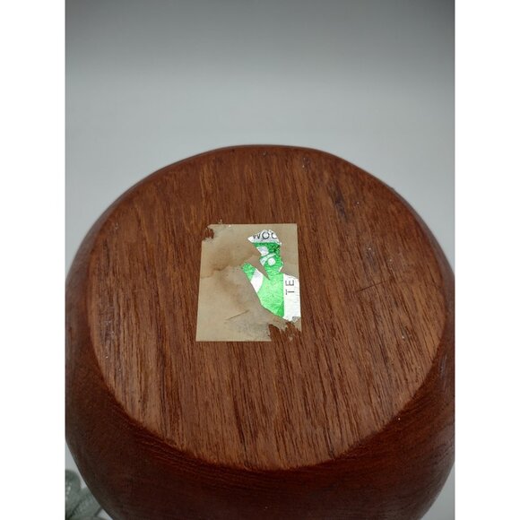 Vintage MCM Teak Wood Salad Serving Bowl, with Wood & Steel Tongs, READ - Picture 7 of 17